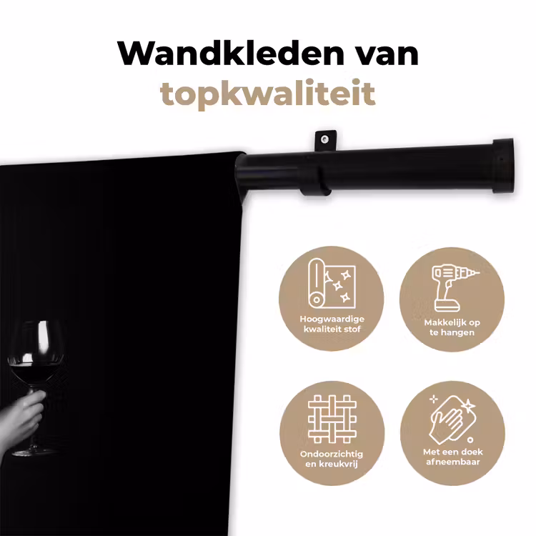 Vrouw - Wijn - Jurk Wandkleed katoen klein -sfeer2