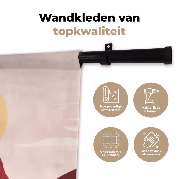 Vrouw - Zon - Kleurrijk Wandkleed katoen klein -sfeer2