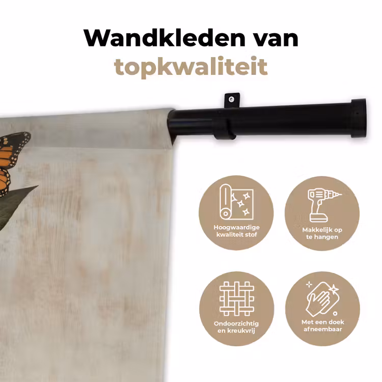 Vrouw - Zonnebril - Vlinder - Bloemen Wandkleed katoen klein -sfeer2
