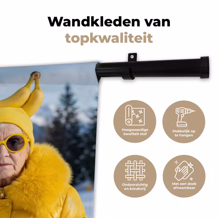 Vrouwen - Bananen - Geel Wandkleed katoen klein -sfeer2