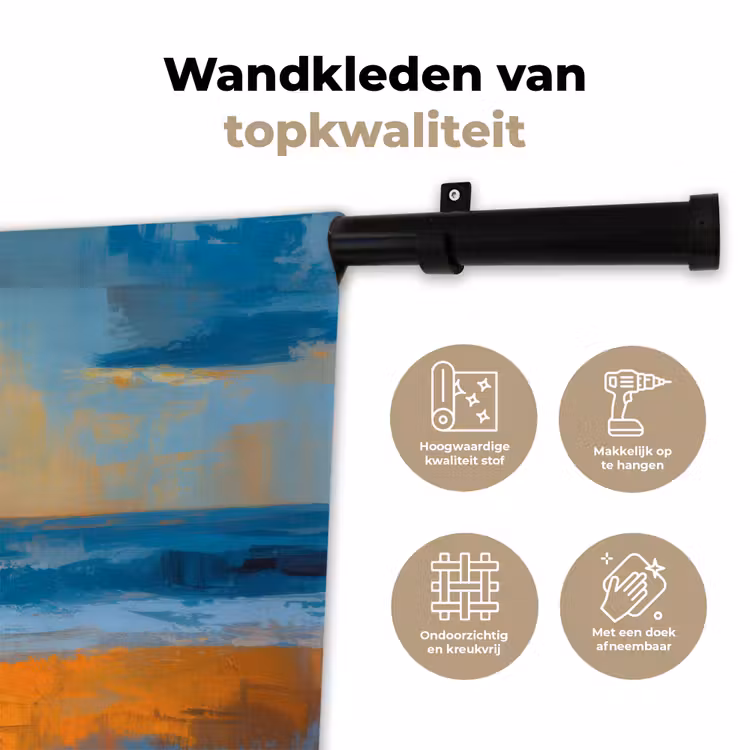Vrouwen - Strand - Zondsondergang Wandkleed katoen klein -sfeer2