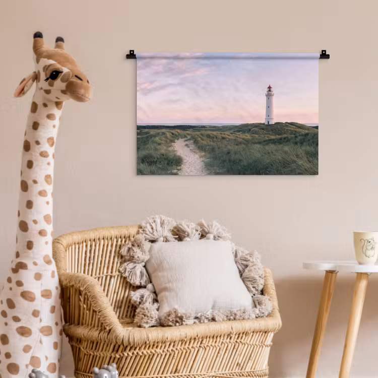 Vuurtoren - Duinlandschap - Zee Wandkleed katoen klein -wsfeer5_kind