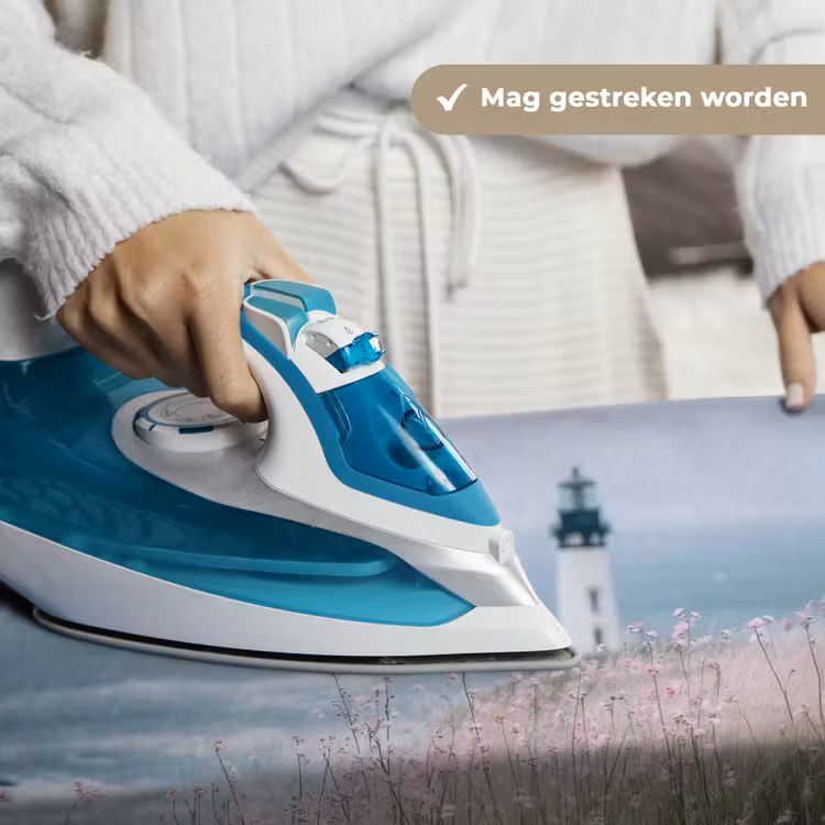 Vuurtoren - Klif - Zee - Bloemen Wandkleed katoen klein -sfeer9