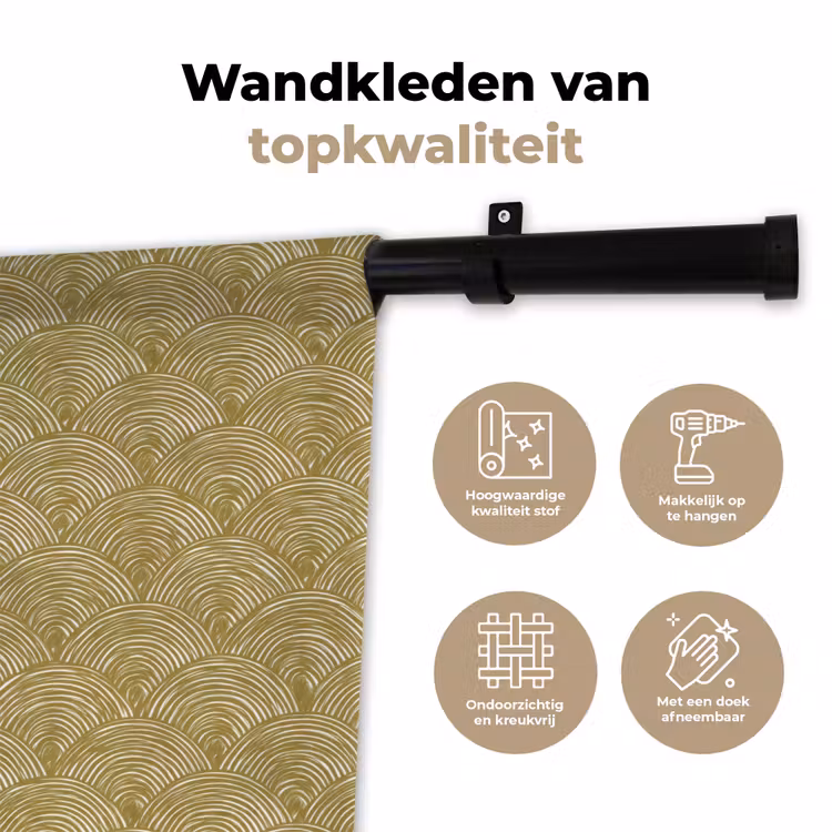 Waaier - Geometrisch - Groen Wandkleed katoen klein 269 -sfeer2