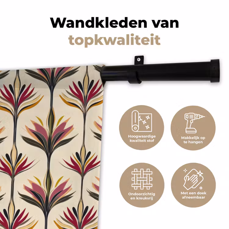 Waaier - Motief - Kleurrijk Wandkleed katoen klein 269 -sfeer2