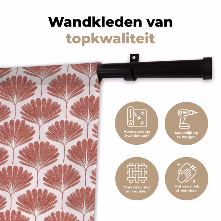Waaier - Motief - Terra Wandkleed katoen klein 269 -sfeer2