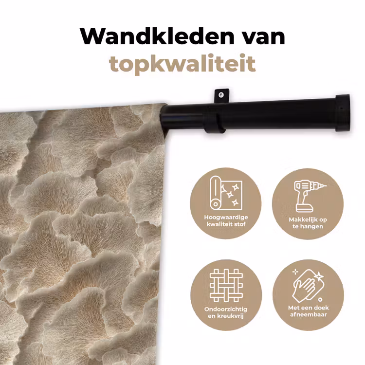 Waaierstructuren - Beige - Vezeltextuur Wandkleed katoen klein 269 -sfeer2