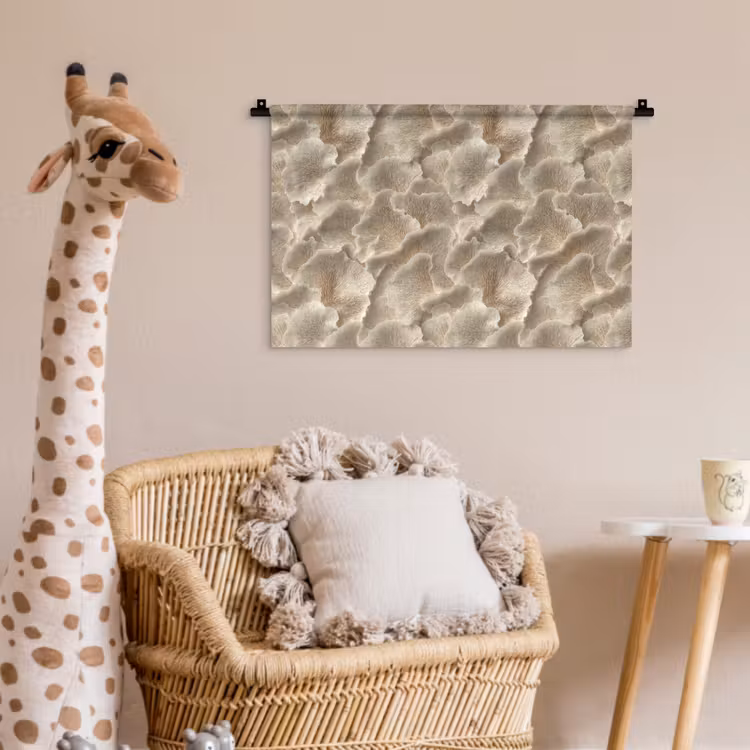 Waaierstructuren - Beige - Vezeltextuur Wandkleed katoen klein 269 -wsfeer5_kind