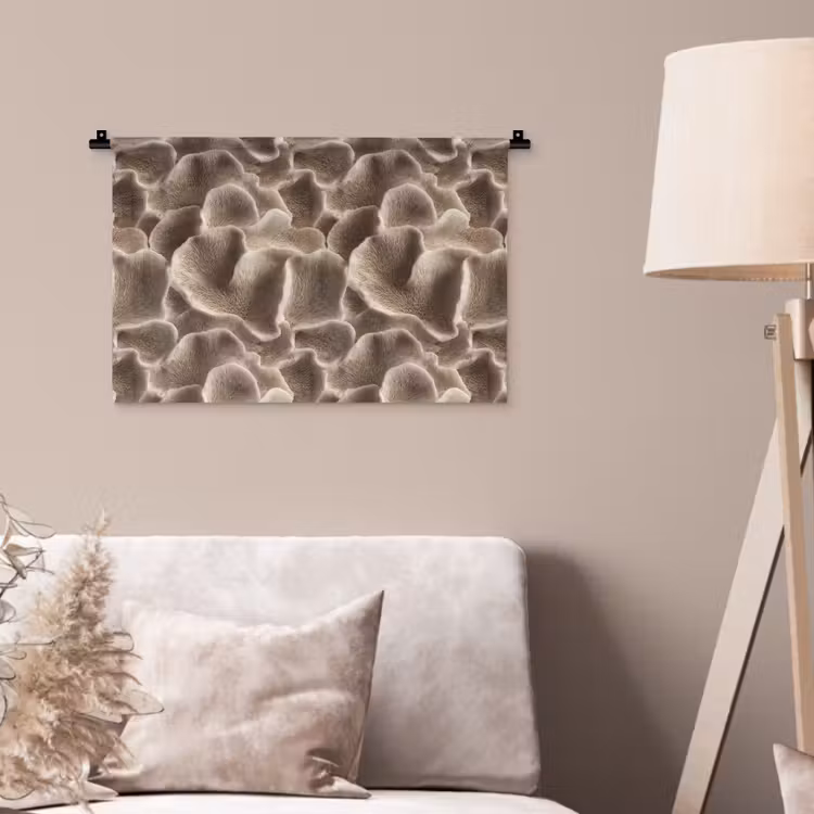 Waaiervorm - Beige - Vezel textuur Wandkleed katoen klein 269 -sfeer4