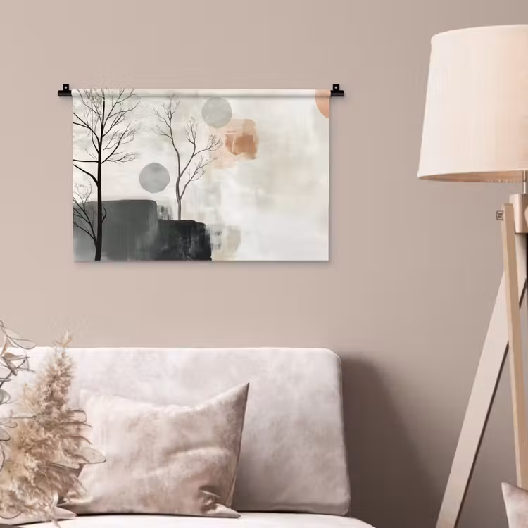 Wabi sabi - Beige - Plant Wandkleed katoen klein -sfeer4