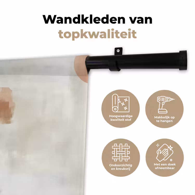 Wabi sabi - Beige - Plant Wandkleed katoen klein -sfeer2