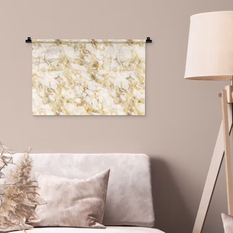Warm - Gouden - Marmer - Patroon Wandkleed katoen klein 269 -sfeer4