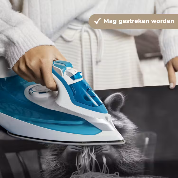 Wasbeer - Cute - Pasta - Tafelkleed - Zwart - Wit Wandkleed katoen klein -sfeer9