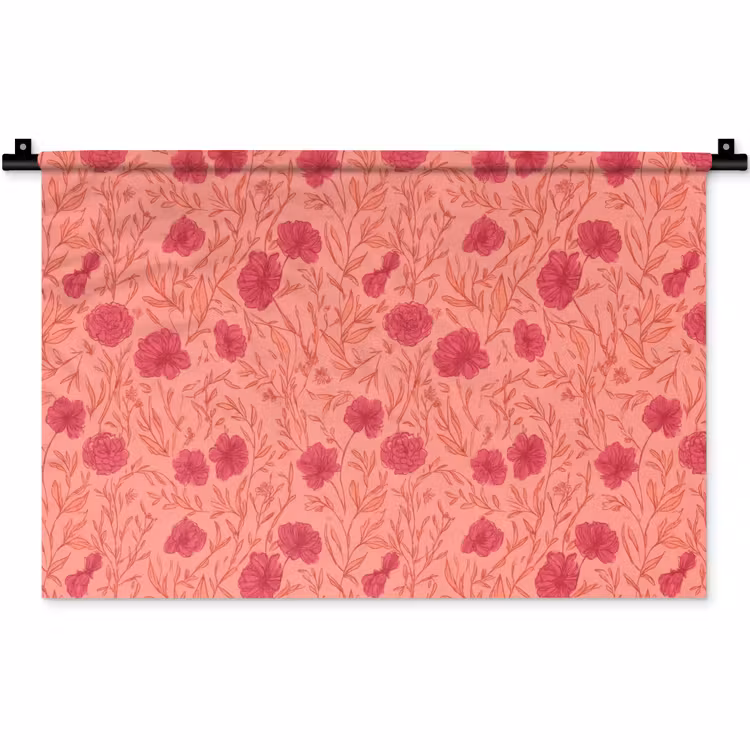 Weidebloemen - Romantisch - Roze Wandkleed katoen klein 269 -zz3d