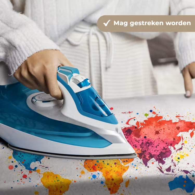 Wereldkaart - Graffiti - Kleurrijk Wandkleed katoen klein -sfeer9