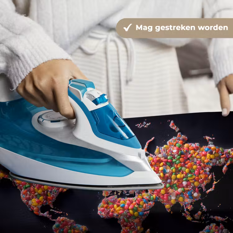 Wereldkaart - Snoepjes - Felle kleuren Wandkleed katoen klein -sfeer9
