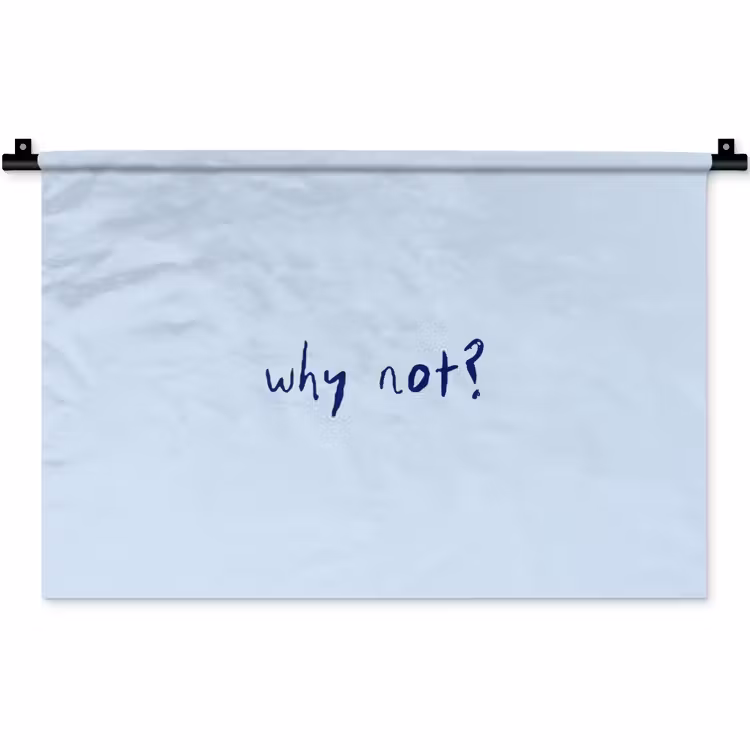 Why not - Blauw - Donker blauw - Quote Wandkleed katoen klein -zz3d