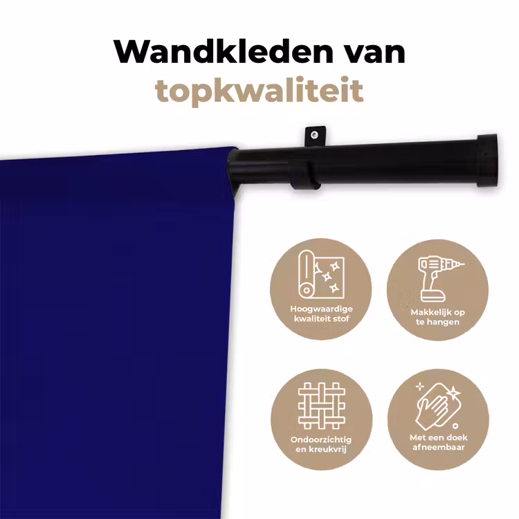 Why not - Blauw - Handgeschreven Wandkleed katoen klein -sfeer2