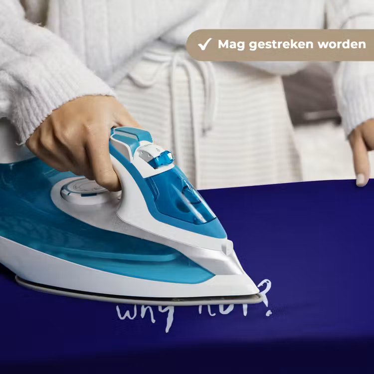 Why not - Blauw - Handgeschreven Wandkleed katoen klein -sfeer9