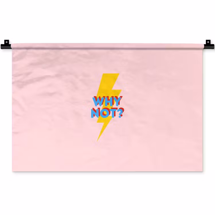 Why not - Bliksem - Roze Wandkleed katoen klein -zz3d
