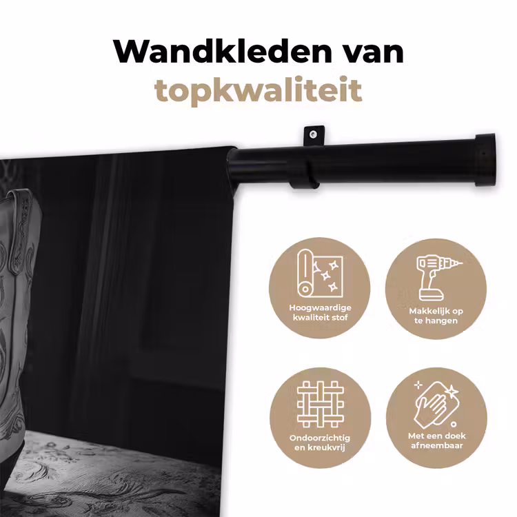 Wijn - Cowboylaarzen - Raamlicht - Wit Wandkleed katoen klein -sfeer2