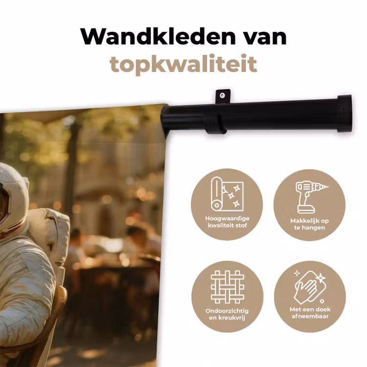 Wijn - Rood - Terras - Koffie Wandkleed katoen klein -sfeer2