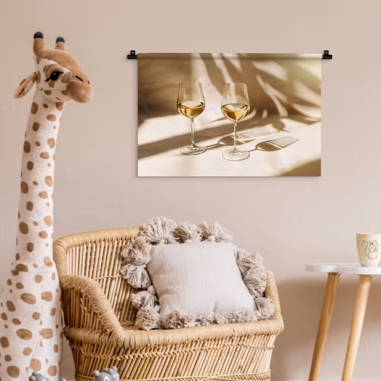 Wijn - Wijnglazen - Wit Wandkleed katoen klein -wsfeer5_kind