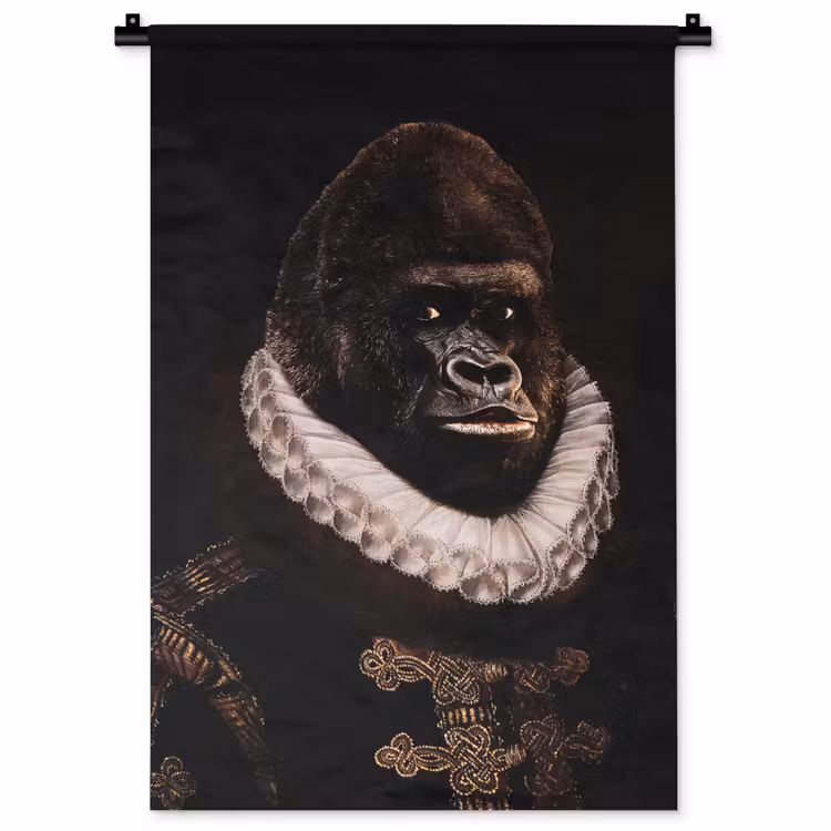 Willem van Oranje - Adriaen Thomasz - Aap Wandkleed katoen klein -zz3d