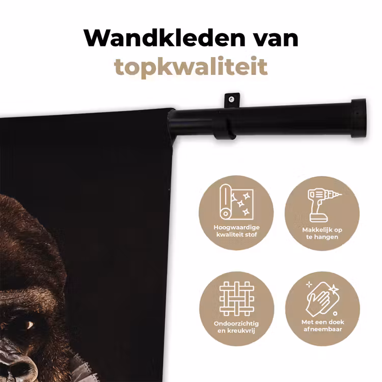 Willem van Oranje - Adriaen Thomasz - Aap Wandkleed katoen klein -sfeer2