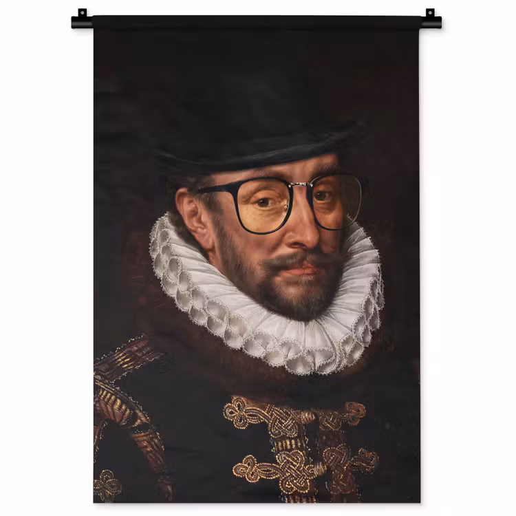Willem van Oranje - Adriaen Thomasz - Bril Wandkleed katoen klein -zz3d
