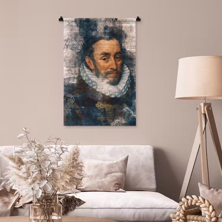 Willem van Oranje - Adriaen Thomasz - Krant Wandkleed katoen klein -sfeer4