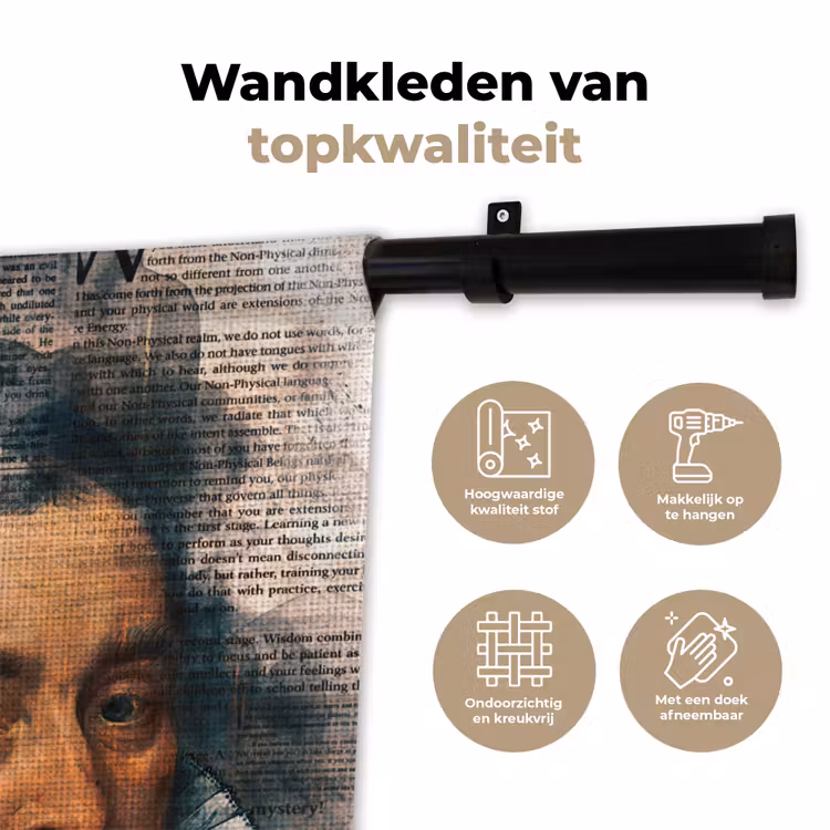 Willem van Oranje - Adriaen Thomasz - Krant Wandkleed katoen klein -sfeer2
