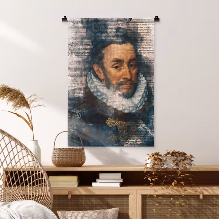 Willem van Oranje - Adriaen Thomasz - Krant Wandkleed katoen klein -sfeer5