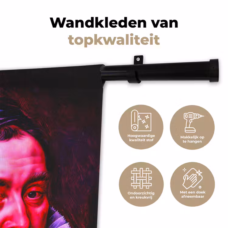 Willem van Oranje - Adriaen Thomasz - Oude meesters Wandkleed katoen klein -sfeer2