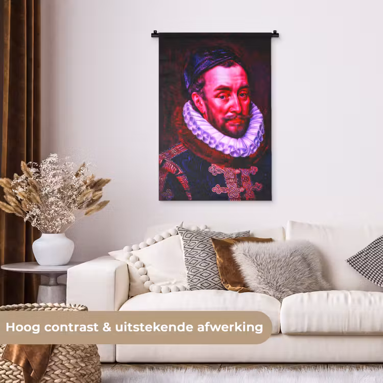 Willem van Oranje - Adriaen Thomasz - Oude meesters Wandkleed katoen klein -sfeer1