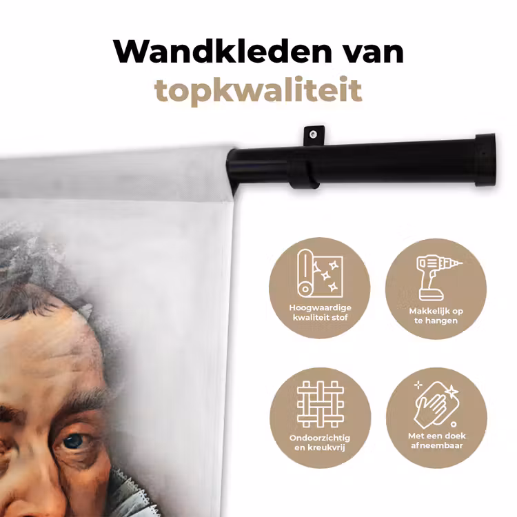 Willem van Oranje - Adriaen Thomasz - Rook Wandkleed katoen klein -sfeer2