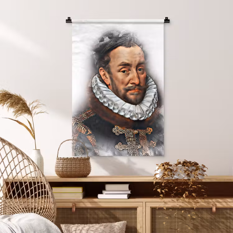 Willem van Oranje - Adriaen Thomasz - Rook Wandkleed katoen klein -sfeer5