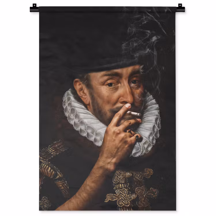 Willem van Oranje - Adriaen Thomasz - Sigaretten Wandkleed katoen klein -zz3d