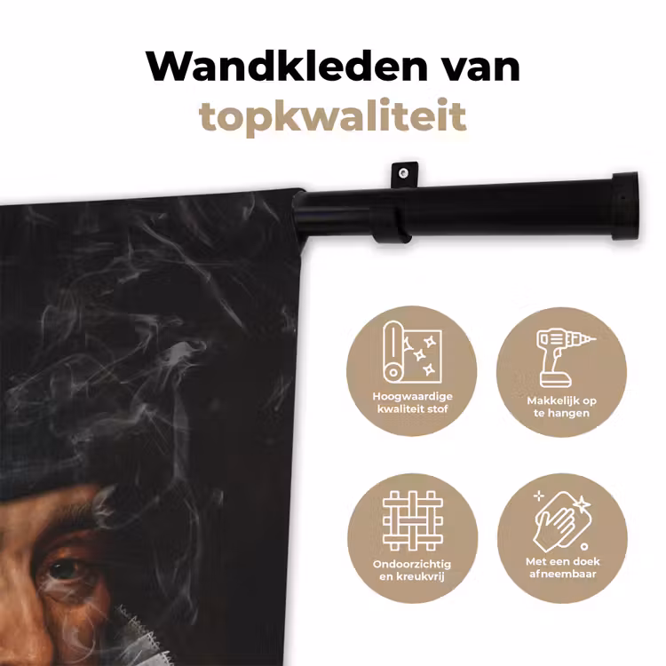 Willem van Oranje - Adriaen Thomasz - Sigaretten Wandkleed katoen klein -sfeer2