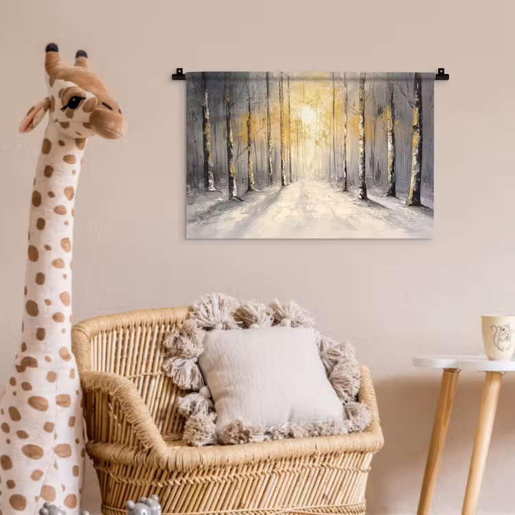 Winter - Abstract - Sneeuw - Natuur - Zon Wandkleed katoen klein -wsfeer5_kind