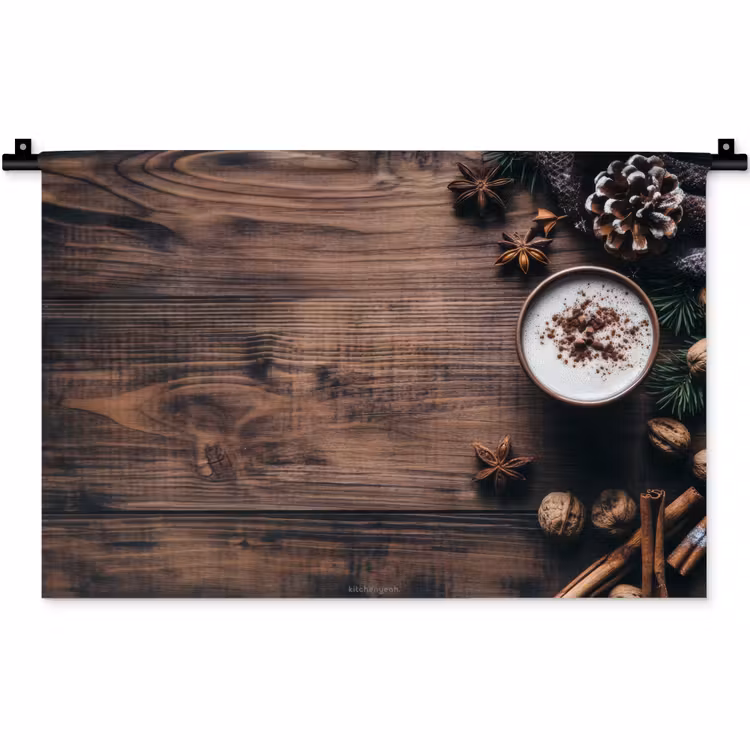 Winter - Houtlook - Stilleven Wandkleed katoen klein -zz3d
