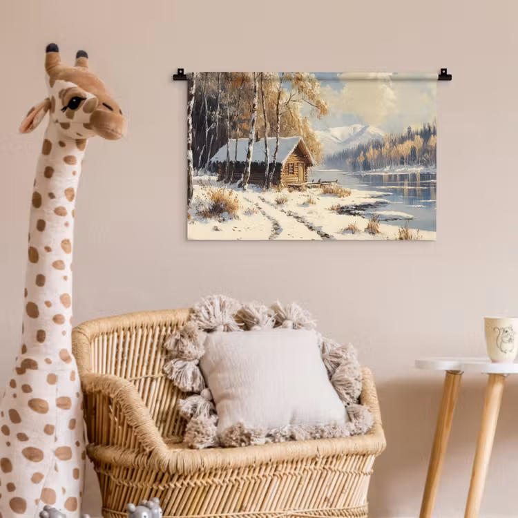 Winter - Sneeuw - Huis - Natuur Wandkleed katoen klein -wsfeer5_kind