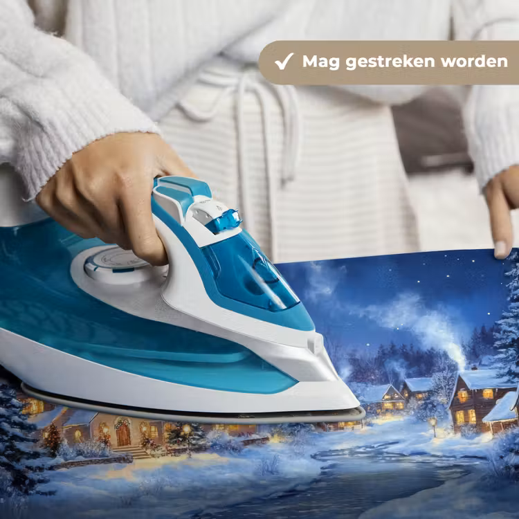 Winteravond - Kerstdorp - Donker Wandkleed katoen klein -sfeer9