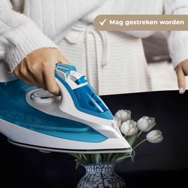 Wit - Bloemen - Tulpen - Vaas Wandkleed katoen klein -sfeer9