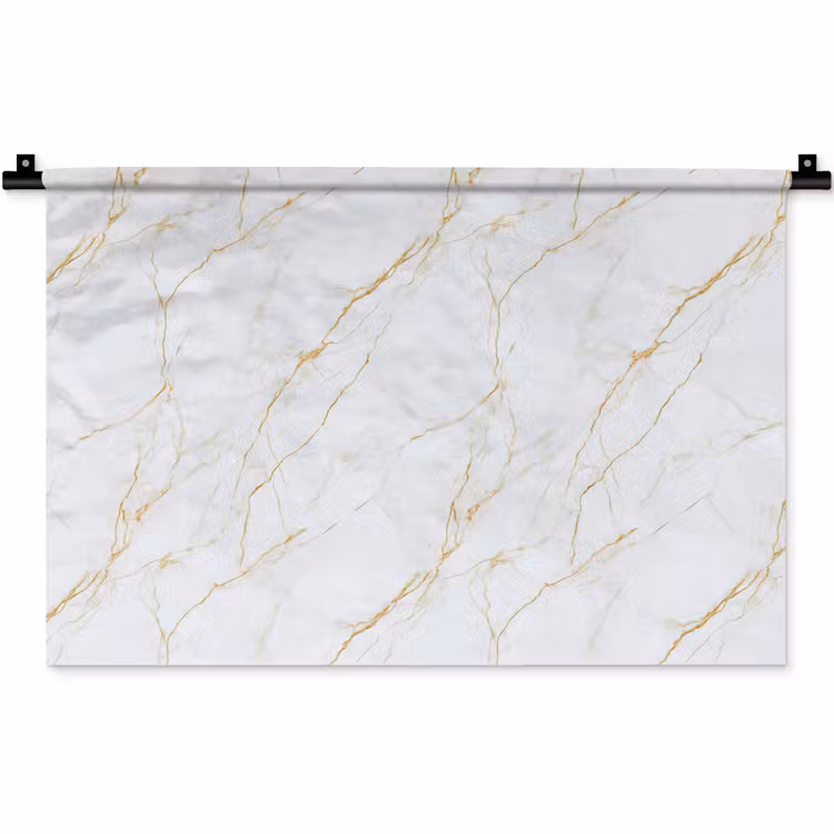 Wit - Marmer - Goud - Luxueus Wandkleed katoen klein 269 -zz3d