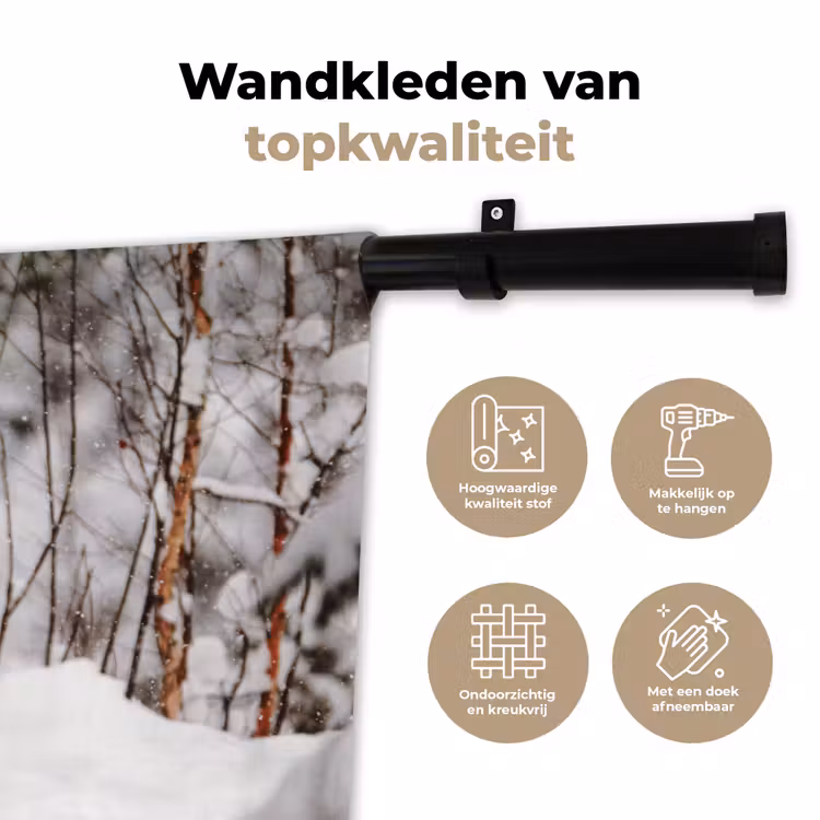 Wolf - Winter - Sneeuw - Natuur - Dieren Wandkleed katoen klein -sfeer2