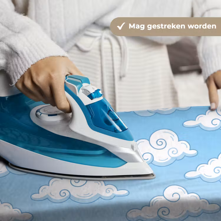 Wolk - Lucht - Cartoon - Blauw - Wit Wandkleed katoen klein -sfeer9