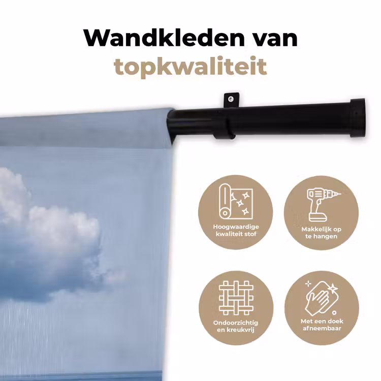 Wandkleed - Wolk - Regen - Natuur - Wolk - Regen - Natuur Wandkleed katoen klein