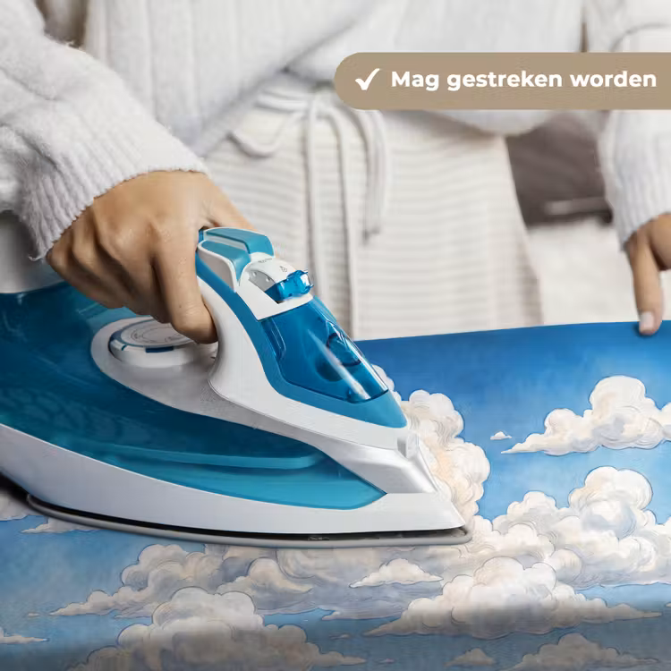 Wolken - Blauwe lucht - Natuur - Modern - Wit Wandkleed katoen klein -sfeer9