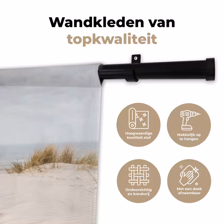 Wolken - Duinlandschap - Zand Wandkleed katoen klein -sfeer2